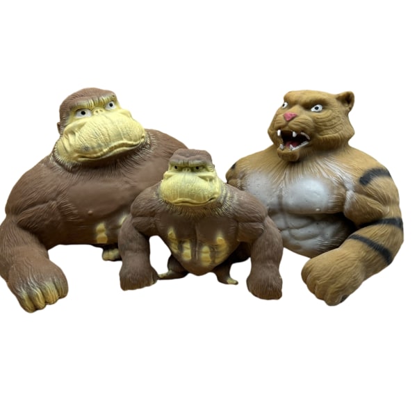 Stretch Gorilla Tiger Figur för Vridning Dra Böjning Mjuk TPR Gorilla Tiger Figur Stress Relief Toy Dekompressionsleksak