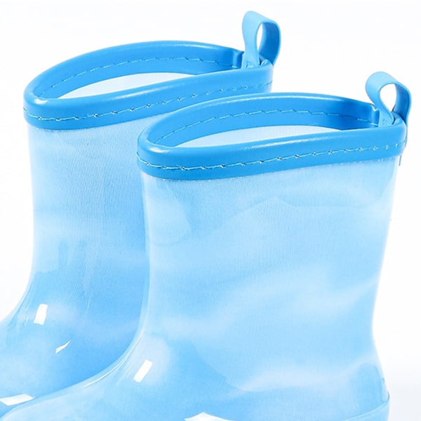 1 par børne regnstøvler Four Seasons Universal børne regnbue bue skridsikker vandtætte åndbare regn støvler blå 160 mm (indvendig længde 155 mm)