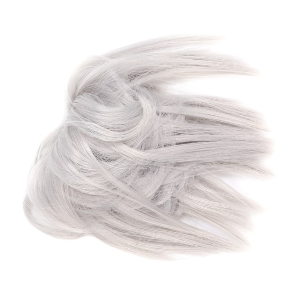 Pörröiset hiusnumpun pidennykset korkean lämpötilan kuiduista sotkuinen nuttura hiuspalat rypytetty updo-hiuspussut (Q17-Grey#)