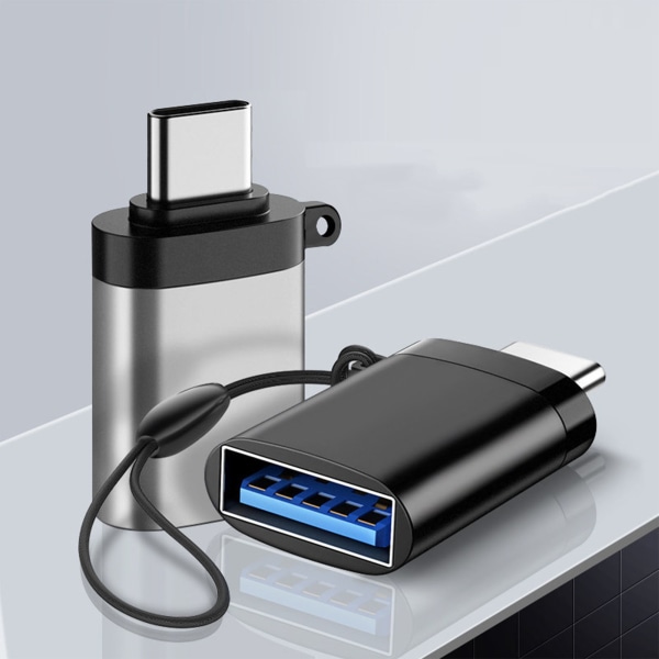 OTG Type C Adapter Type C til USB-kontakt USB 3.0 for tilkobling av mus Tastatur Mobiltelefon U Disk Svart