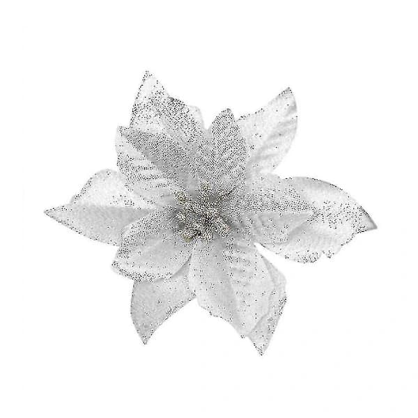 10-pack glittriga konstgjorda julgransblommor