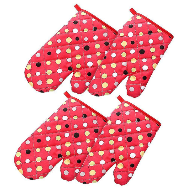 4-pack Ugnsvantar, Grytlappar, Bakhandskar - Röda