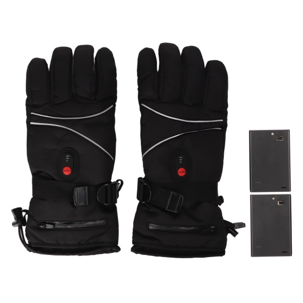 1 par opvarmede handsker DC 5V Thicken Touch Sensitive 3 niveauer Temperaturjustering Vandtætte elektrisk opvarmede handsker til vandreture