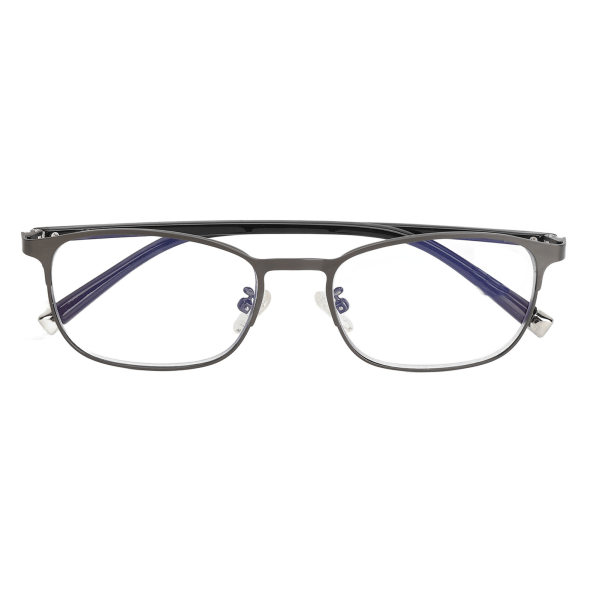 Presbyopiska glasögon Blått ljusblockerande reptåligt hartslins Läsglasögon för tv-tittande Grå ram +100
