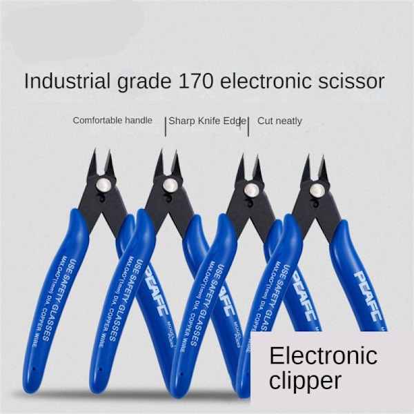 Universal Tangentang Diagonal Side Cutting Elektrisk Wire Kabel Klippere Klippe Multi-Tool Tang Elektroniske Saks Trimmer Håndverktøy Phthalo blue