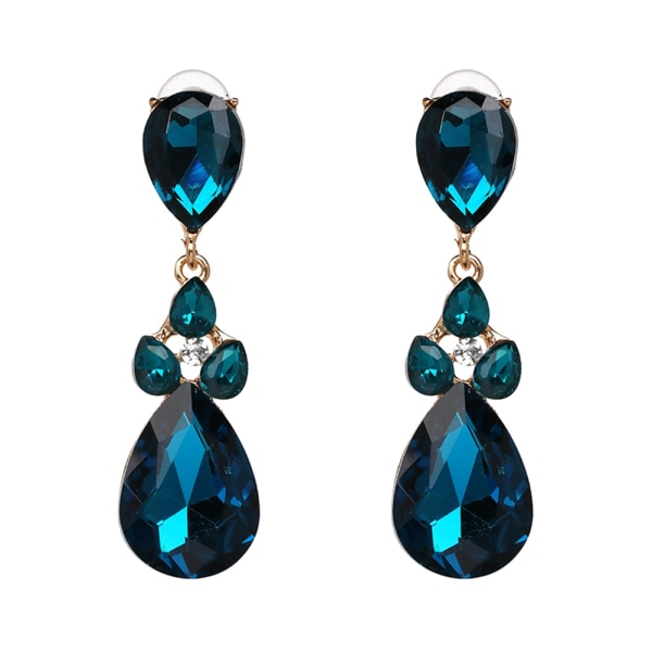 Enkel stil, vattendroppsform Kristallhängen Örhängen örhängen, dekoration Smycken (blå1)