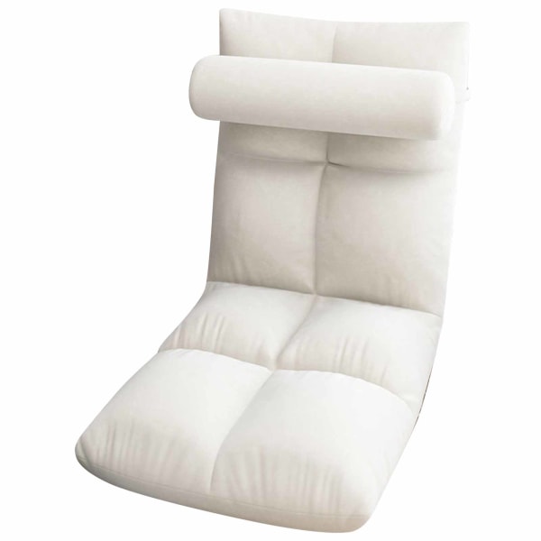Gulvstol med ryggstøtte Sammenleggbar sofa Stol Soveseng Sofa Recliner Gulv Spillestol Meditasjonsstol for voksne Hvit