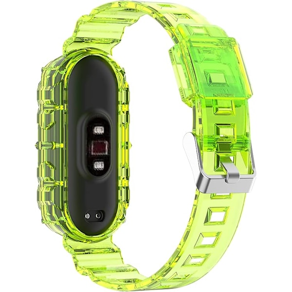 Smart armbånd til Xiaomi Mi Band 7/6/5, transparent silikone armbånd, udskiftningsarmbånd håndledsrem til Xiaomi Yellow