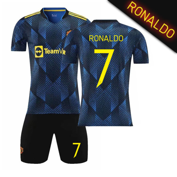 21-22 Uusi Mestarien liigan versio kaksi vieras C Ronaldo-paita nro 10 Rashford tummansininen nro 6 Pogba keltainen numero Second Away Champions League No. 7 16#