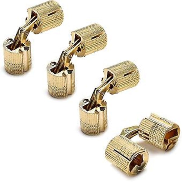 4 stk. kasselåge, cylinder, messing skjult skjult hængsel usynlig tøndehængsel (størrelse: 10 mm)