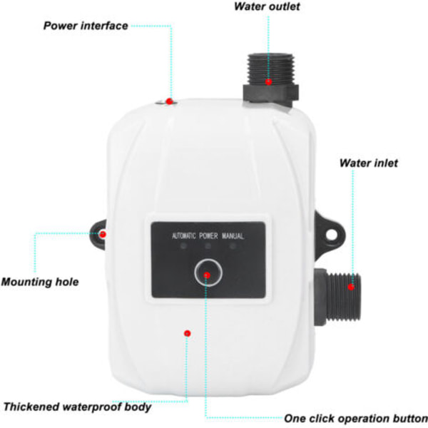 Trykkforsterkerpumpe 180W for solfanger varmtvannsbereder DC24V AC100-240V trykkpumpe--.pa