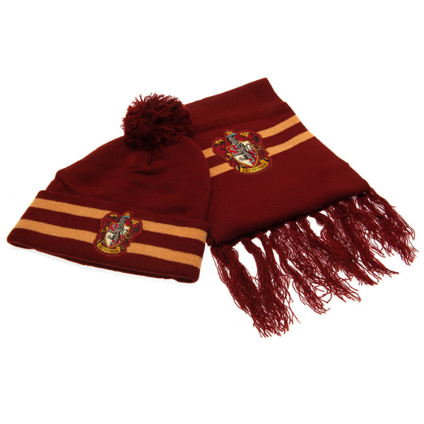 Harry Potter låve/låve Gryffindor hatt og halsduk Set One Si Red/Gold One Size