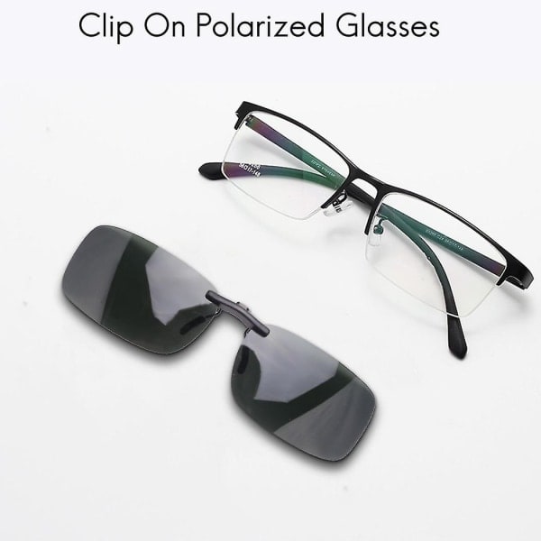Unisex Transparent Mörkgrön Polariserad Solglasögon Clip On Glasögon