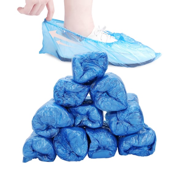 100 kpl PE kertakäyttöinen kotitalouksien cover, paksunnettu vedenpitävä pölytiivis kengänsuoja