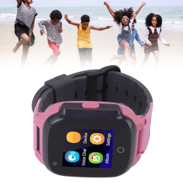 1,33 tommer farveskærm Børne Smart Watch 4G GPS Videoopkald Vandtæt Børnetelefon Smart Watch Pink