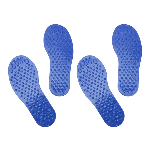 2 par fodformede gulvmarkører PVC skridsikre pædagogiske fodaftryksmarkører til førskoleklasse børnehave Blå