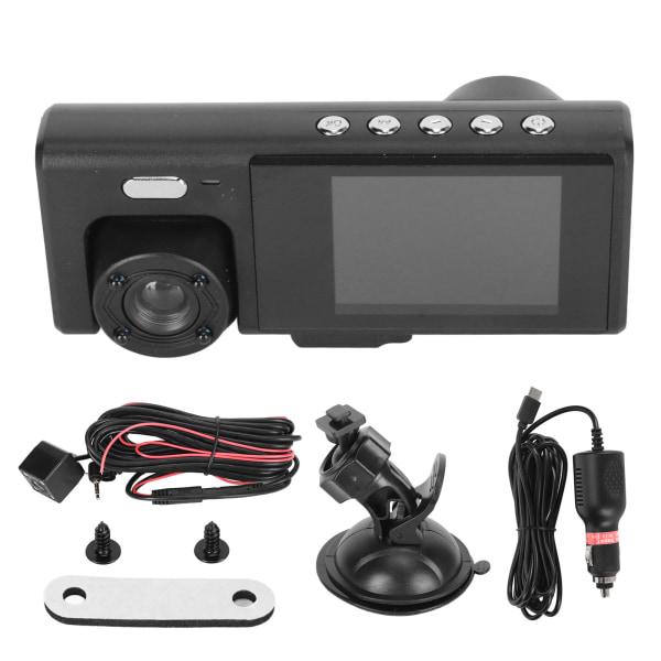 3-lins Dash-kamera Bilkörningsinspelare med IR Night Vision Loop-inspelning G-sensor Nödbesparing