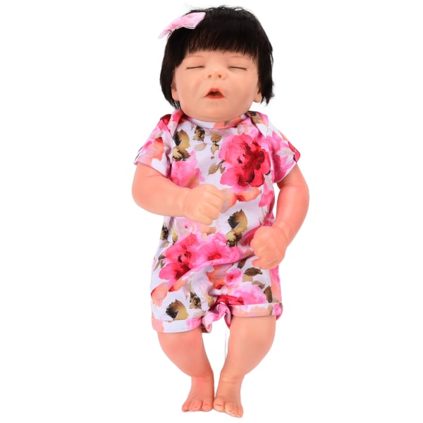 Genfødt babydukke 18 tommer naturtro nyfødt pigedukke med tøjtilbehør Fødselsdagsgavesamling