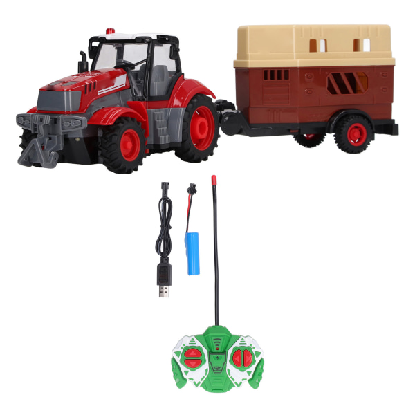 RC Farm Tractor Toy Pedagogisk oppladbar fjernkontroll Elektronisk Farm Truck Vehicle Vehicle Leke for barn