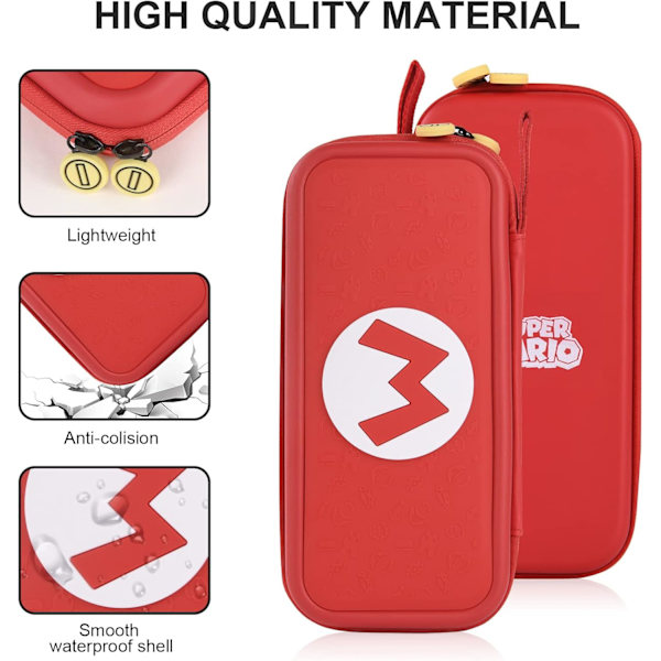 Etui for Nintendo Switch, Spillkort-etui for Nintendo Switch & OLED, Spillkort-etui Switch-veske, Bærbar Spill 10 Kort Holder-oppbevaring (rød)