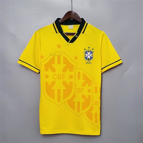 VM brasiliansk fotbollströja Fotbollsträning T-shirt Player Fans Jersey 1994 Brasilien Hem S