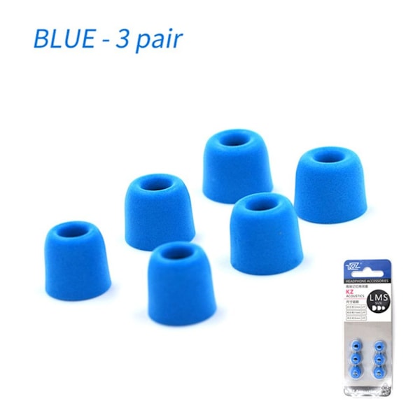 3 par öronsnäckor Memory Foam Eartips BLÅ