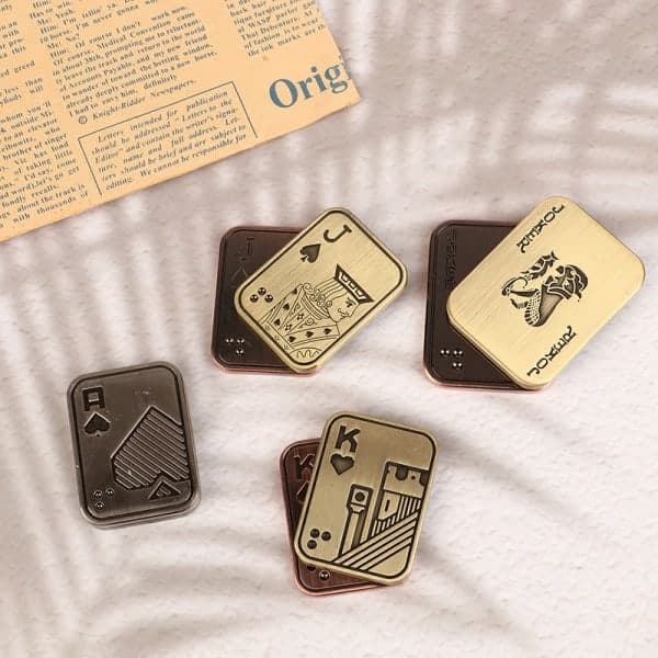 Slider Poker AK Metall Push Card EDC Spinners A Onesize