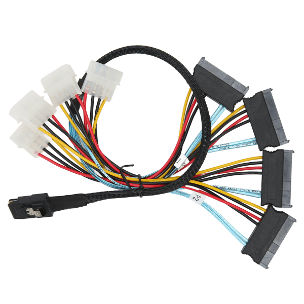 Seriel ATA-kabel 12 Gbps højhastigheds SATA8087 SFF8482 4-benet adapterlinje til transmission 0,5m / 1,64ft