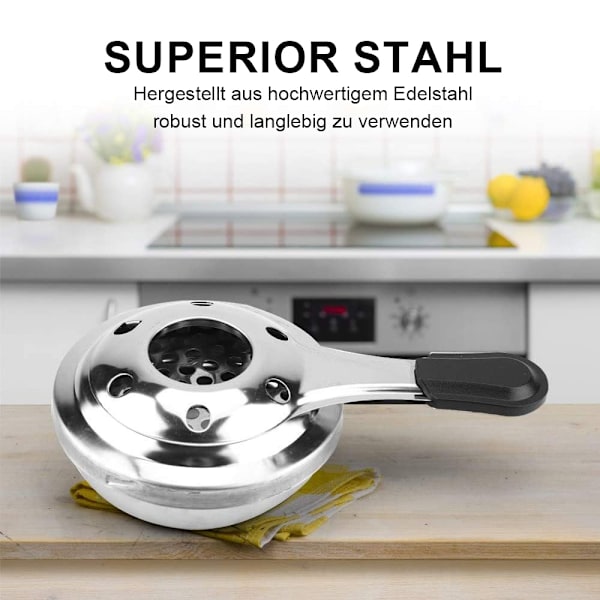Fonduepoltin ruostumattomasta teräksestä, kannettava, tuulenpitävä alkoholipoltin