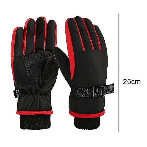 Vinterhansker for barn, snø- og skihansker, ungdomshansker for kaldt vær for ski Black