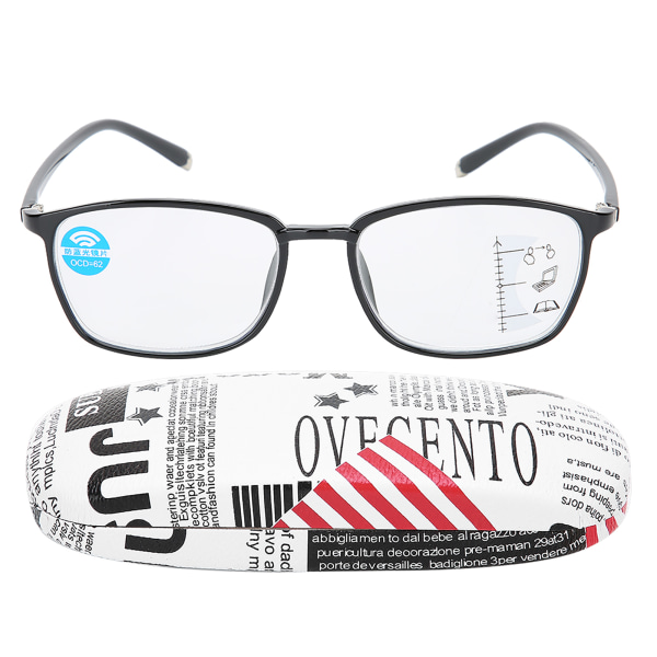 Unisex Visual Fatigue Relief Multifocal Lesebriller Anti Blue Rays presbyopiske briller (+350 svarte)