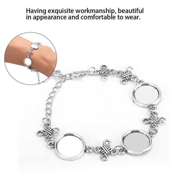 Gjør-det-selv vintage justerbart halvfabrikat armbånd som lager smykketilbehør funn (type B)