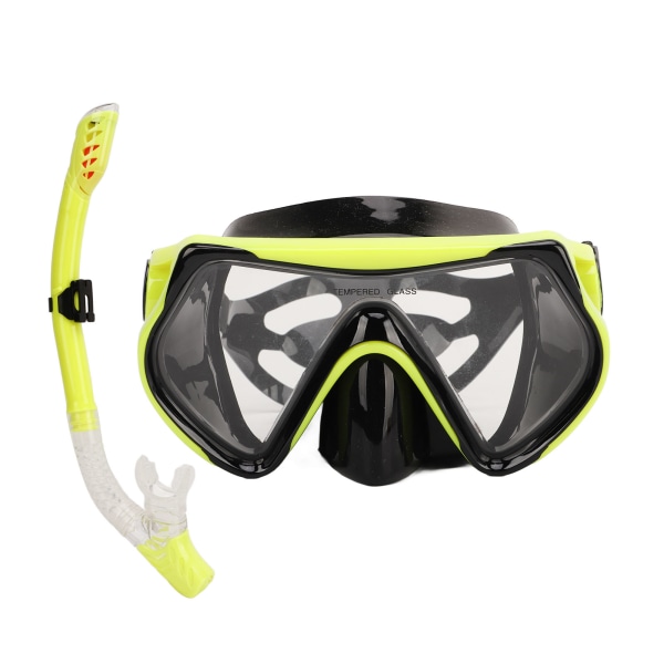 Vuxna Justerbart Snorkel Set Snorkelglasögon Andningsslang Set Vuxna Snorkelutrustning för simträning Gul