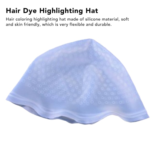 Hårfarvning Fremhævning Hat Blød silikone Genanvendelig Hårfarvning DIY Hat Tool med hæklenål Hvid