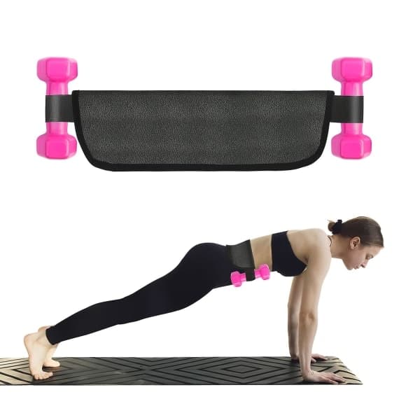 Hip Thrust-belte for hofteløft, støttebelte for rumpeøvelser, glute bridge, kettlebell for reverse squats, svart