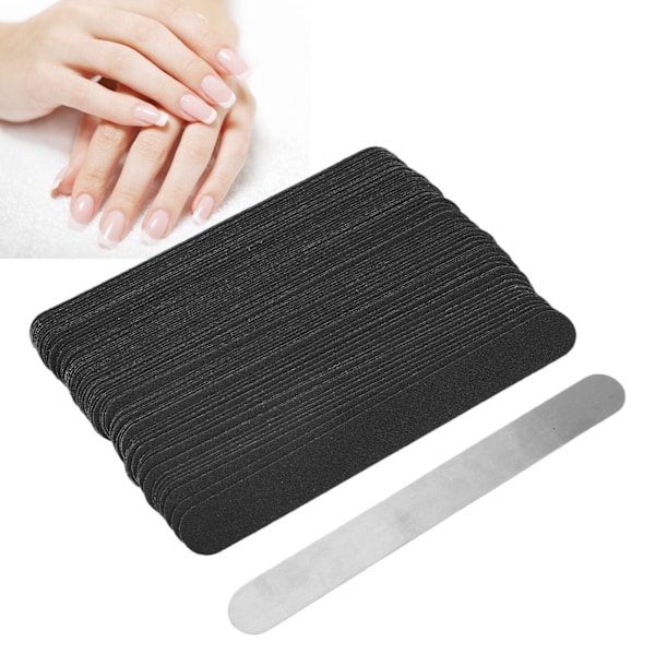 100 st utbytesfilremsor med återanvändbar nagelfilsbasplatta i rostfritt stål
