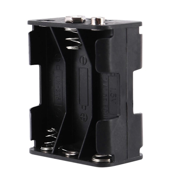 Dubbelsidig Fjäder 6 x 1.5 V AA Batterihållare Fodral Box Svart.pa