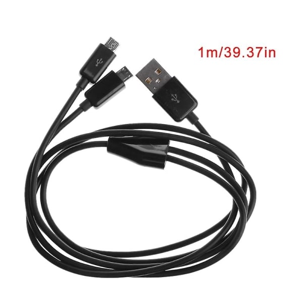 Bærbar USB 2.0 Type A Han til Dobbelt Micro USB Han Splitter Y Opladningsdata