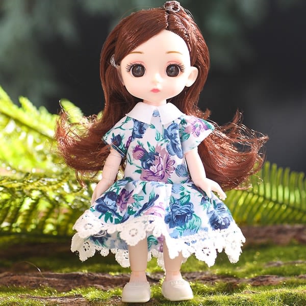 Pedagogiske leksaker for og flickor Mini Dress Up Princess Dolls Blue