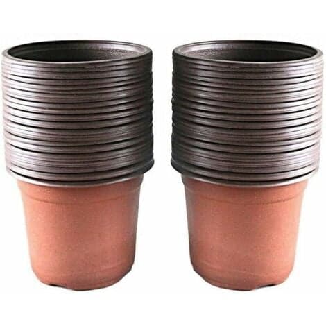 Sæt med 100 plastikpotter til såning og planter, 10 cm.pa