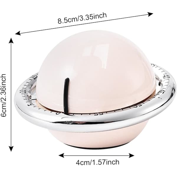 Mechanical Cooking Timer, Magnetic Countdown Timer, Loud Kitchen Alarm Clock, Planet Shape Beige, 60 Minute Kitchen Timer