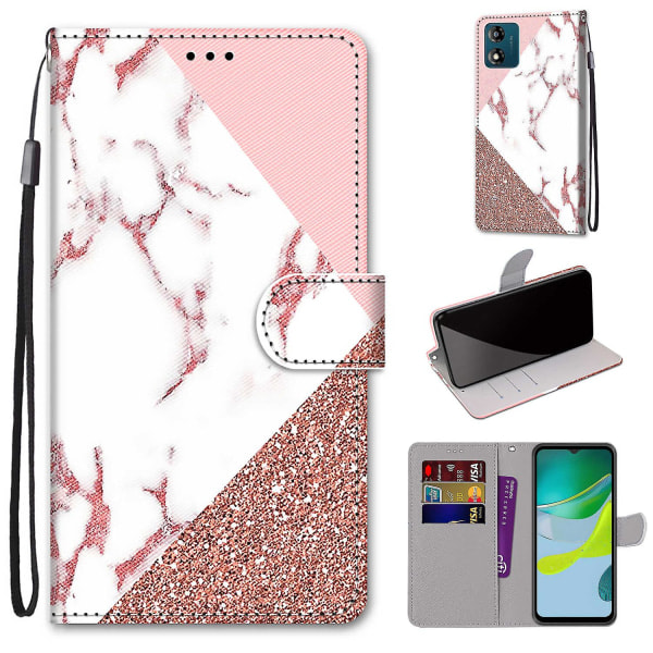 Etui for Motorola Moto E13 malt deksel Magnetisk lukking - Marmor