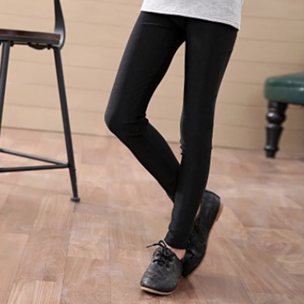 Småbørnsleggings Ensfarvede blanke højelasticitet Lange strækbare leggingsbukser Slim Fit til børn 110 cm