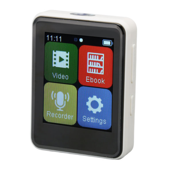MP3-afspiller Bluetooth 5.0 Intelligent HD-støjreduktion FM-radio elektrisk bog 1,8 tommer fuld berøringsskærm MP3-afspiller Hvid 64GB hukommelseskort