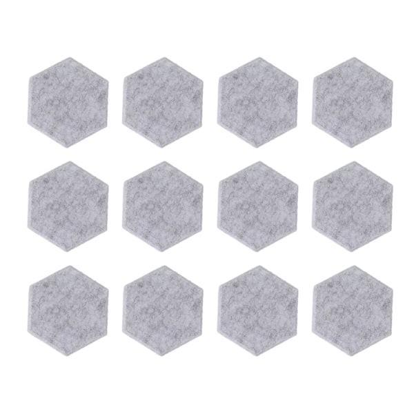 12 st Hexagon akustiska paneler Ljudabsorberande paneler med hög densitet Ljudsäkra väggpaneler med fasad kant 14x12x7cm Light Grey