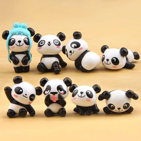 Panda Dukke Mini Panda Legetøj Panda Kagedekoration Søde Panda Fødselsdag