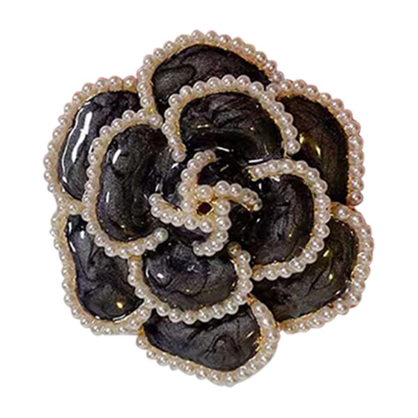 Kukka rintaneula Elegantti koristeellinen lisävaruste koriste-ornamentti takkipukuun Cover Up Black