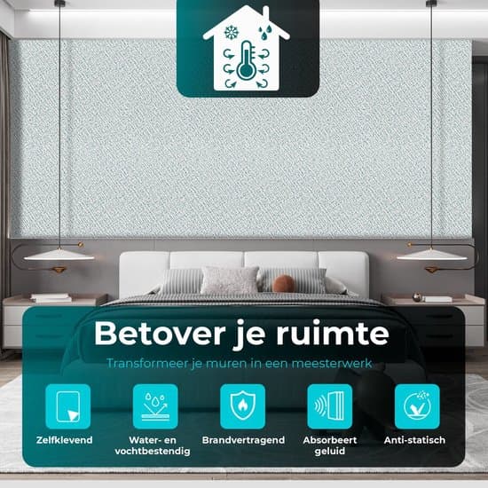 Självhäftande isolerad tapet förtjockad 2 mm vattenresistent linnestruktur väggpapper för vardagsrum sovrum ljusblå