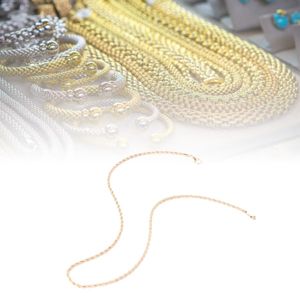 Halskjede kragekjede i rustfritt stål Gyldent fasjonabelt halskjede smykker (20 tommer)