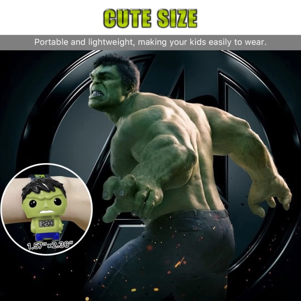 Barn Pojkar Superhjälte Watch Gåvor med utdragbar rem The Incredible Hulk